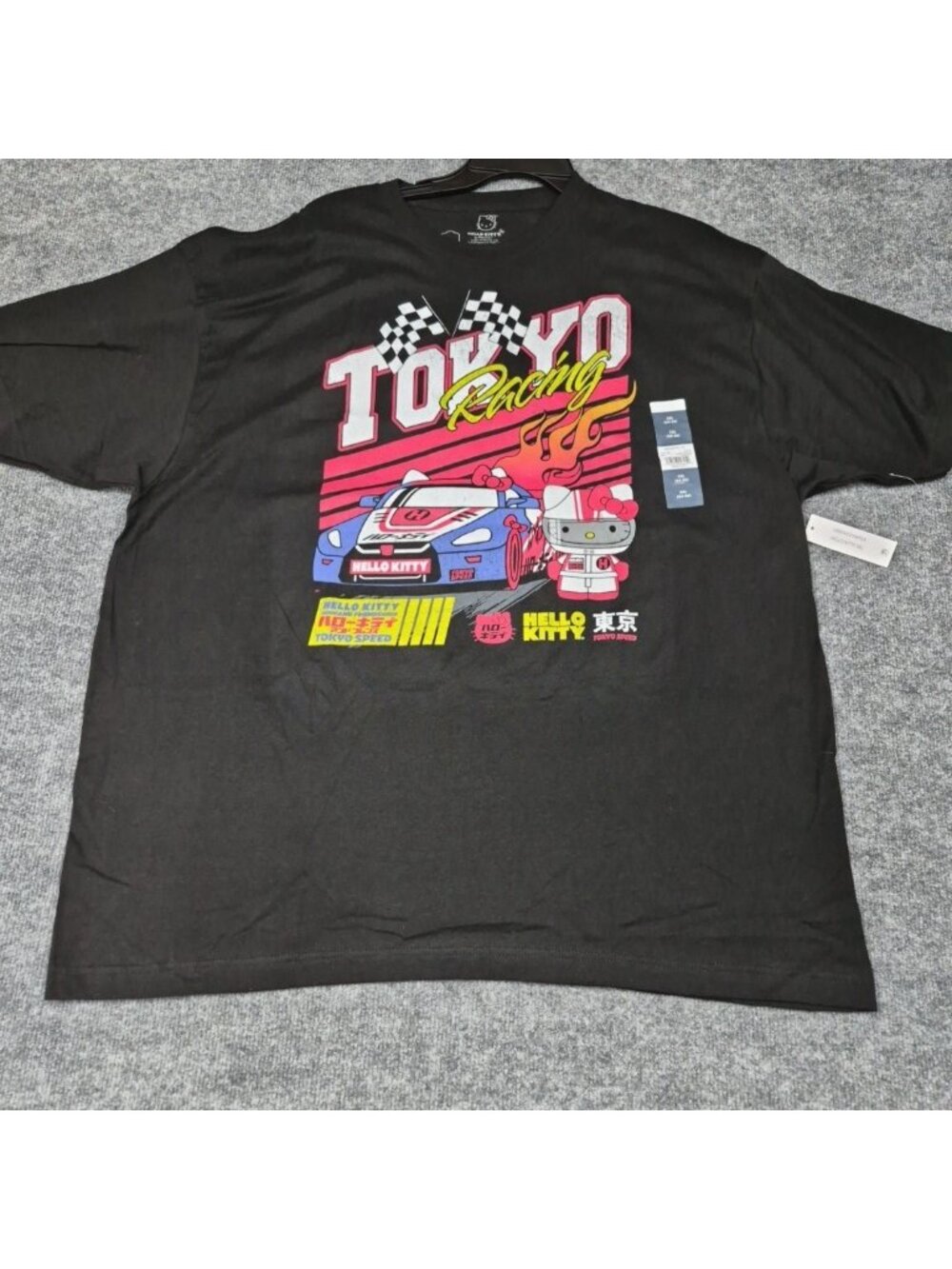 Hello Kitty by Sanrio Tokyo Racing Graphic Men's 3XL ‎ Black Cotton T-Shirt NWT